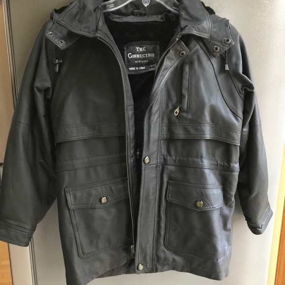 Genuine leather heavy kids jacket size L